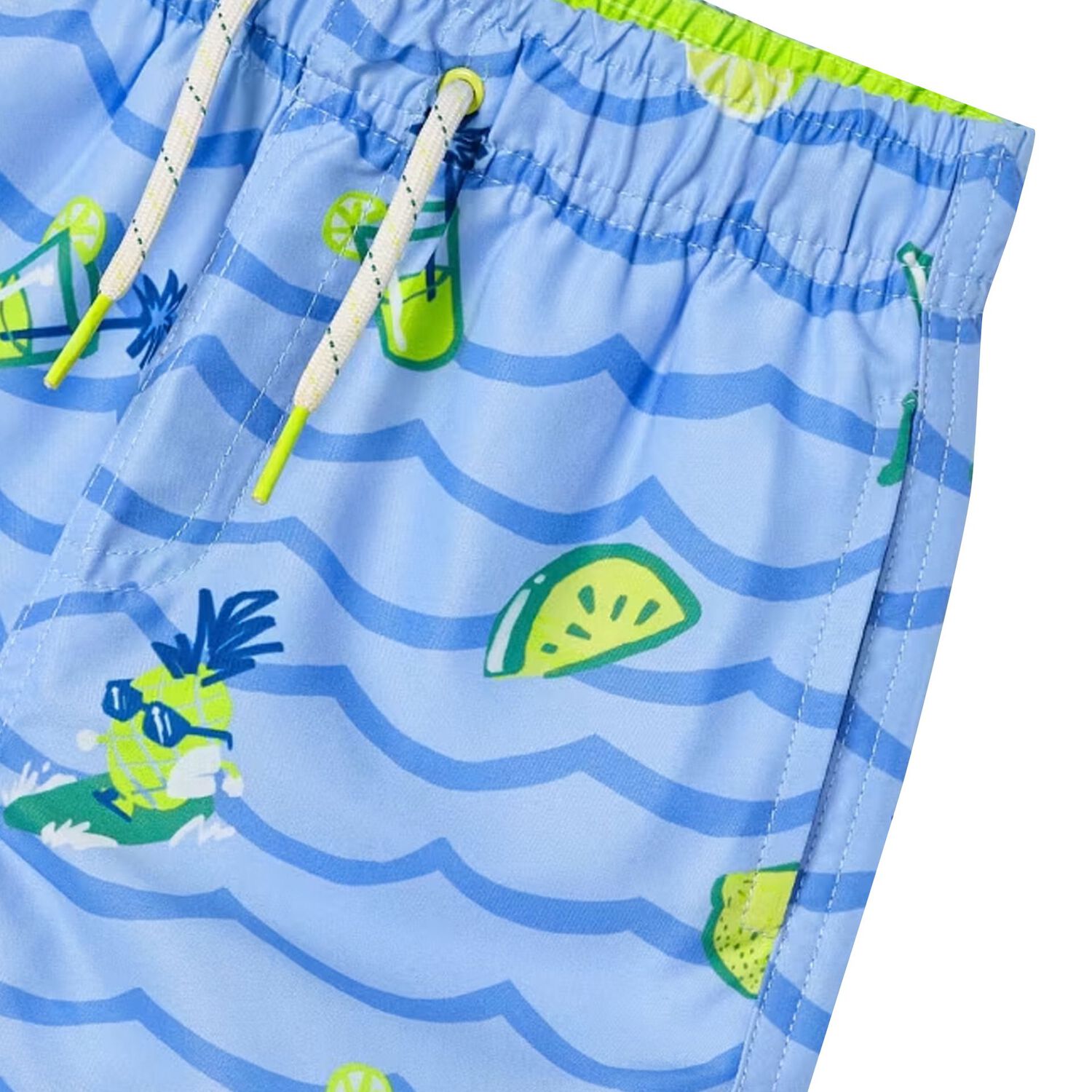 Boys Blue Lemonade Swim Shorts, 1, hi-res