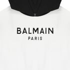 White & Black Logo Hooded Top, 1, hi-res