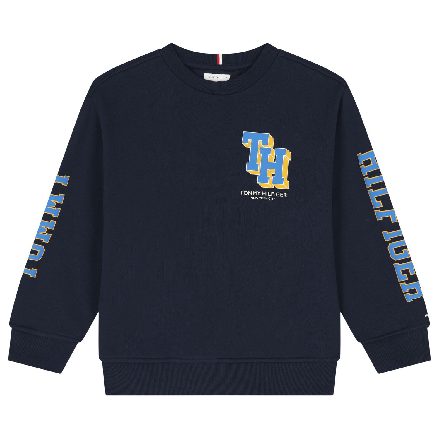Boys Navy Blue Varsity Logo Sweatshirt, 1, hi-res