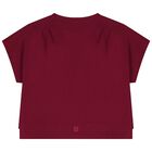 Girls Burgundy Logo T-Shirt, 1, hi-res