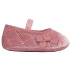 Baby Girls Pink Velvet Pre Walker Shoes, 3, hi-res