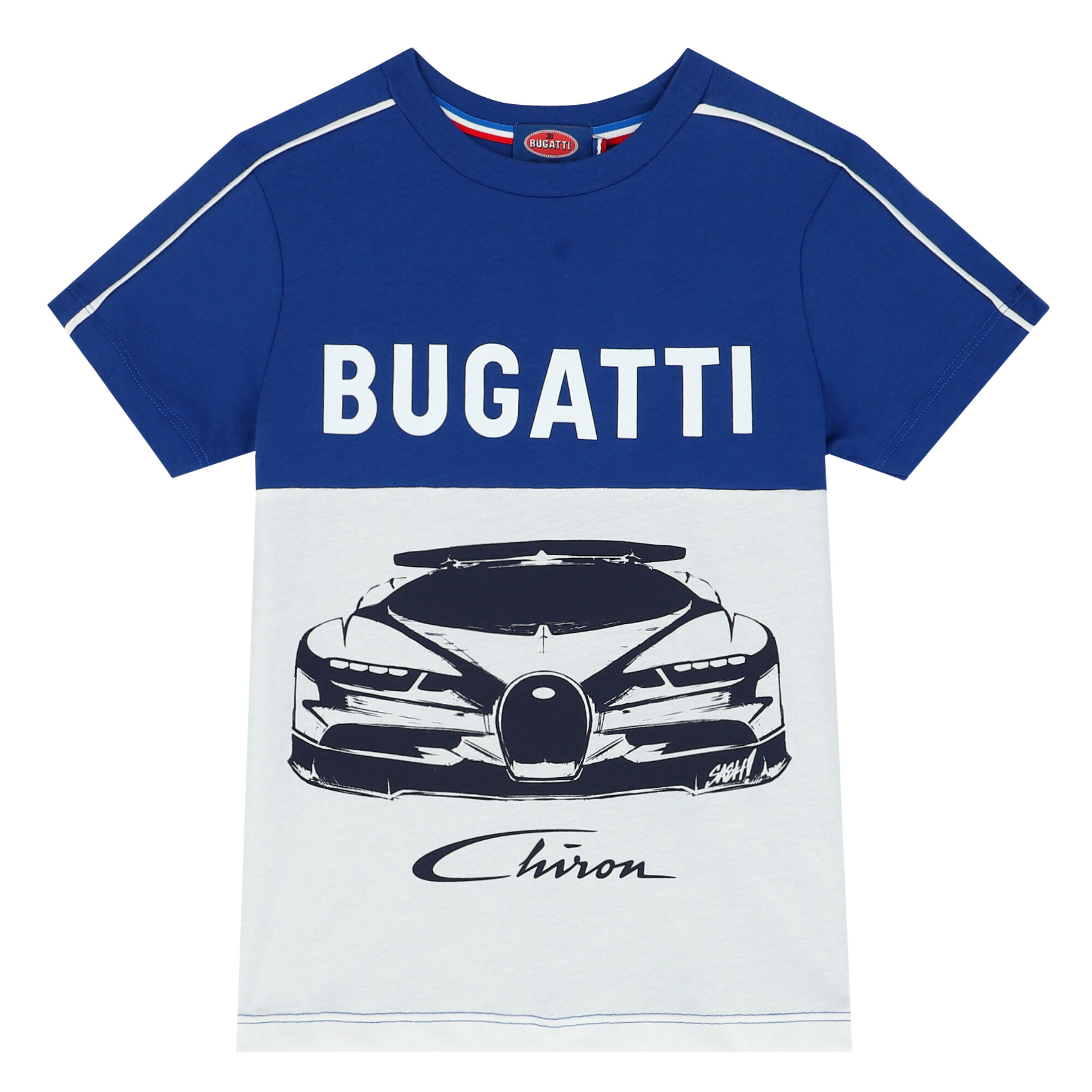 Bugatti Junior Boys Blue White Logo T Shirt Junior Couture UK