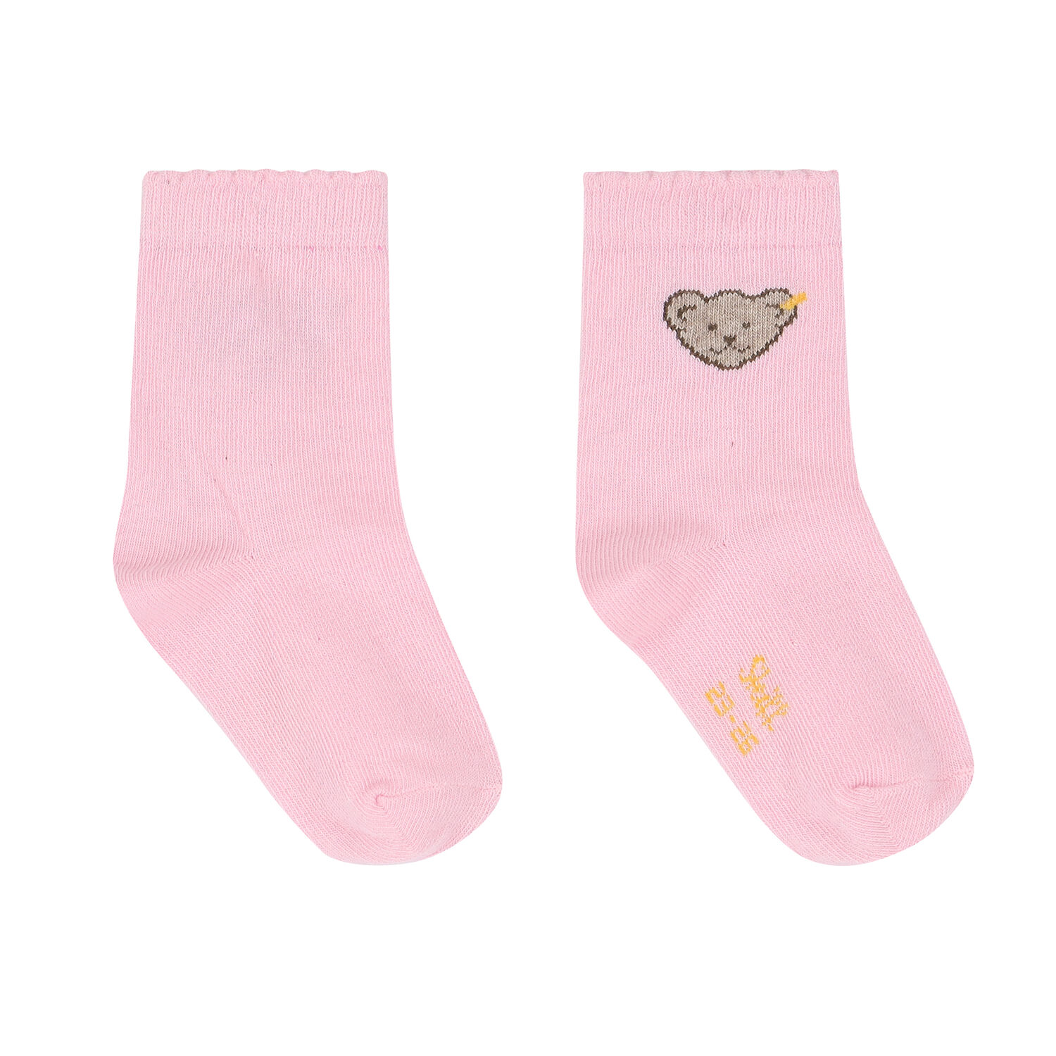 Girls Pink Teddy Socks, 1, hi-res