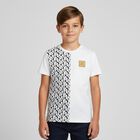 Boys White Logo T-Shirt, 1, hi-res