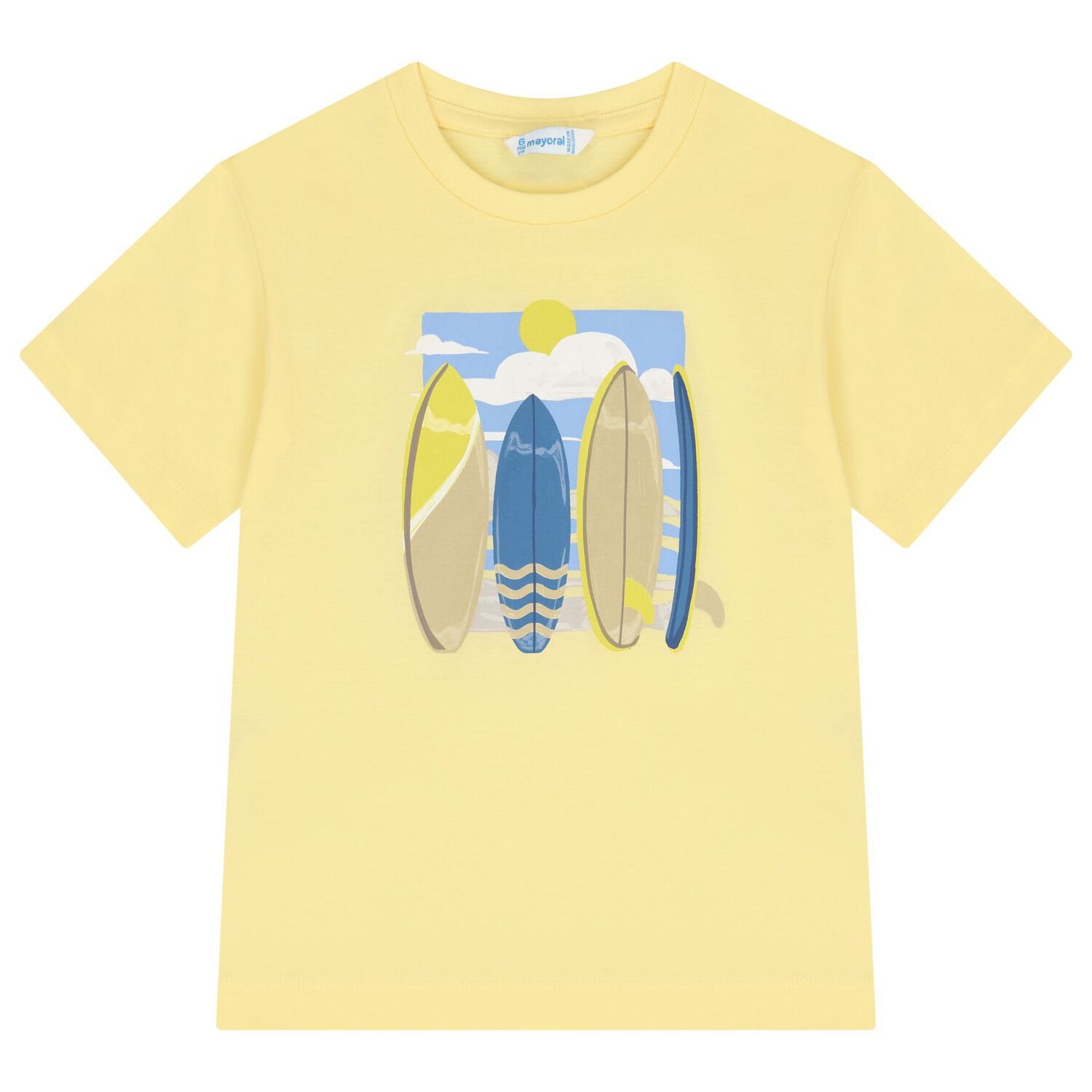 Boys Yellow & Navy Blue Surfboard Shorts Set, 2, hi-res