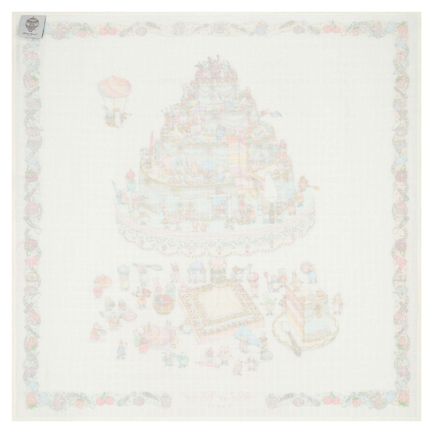White Le Gateau Baby Carré Swaddle Blanket, 1, hi-res image number null