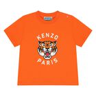 Younger Orange Tiger Logo T-Shirt, 1, hi-res