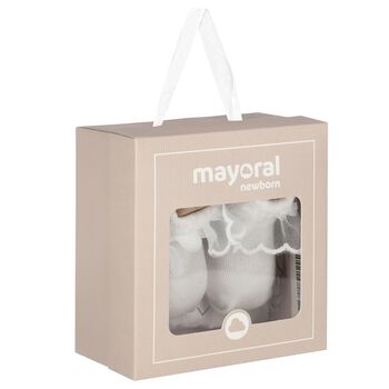 Baby Girls White Headband & Socks Set