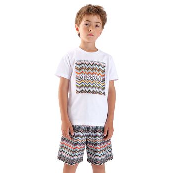 Boys Multi-Coloured Zig Zag Swim Shorts