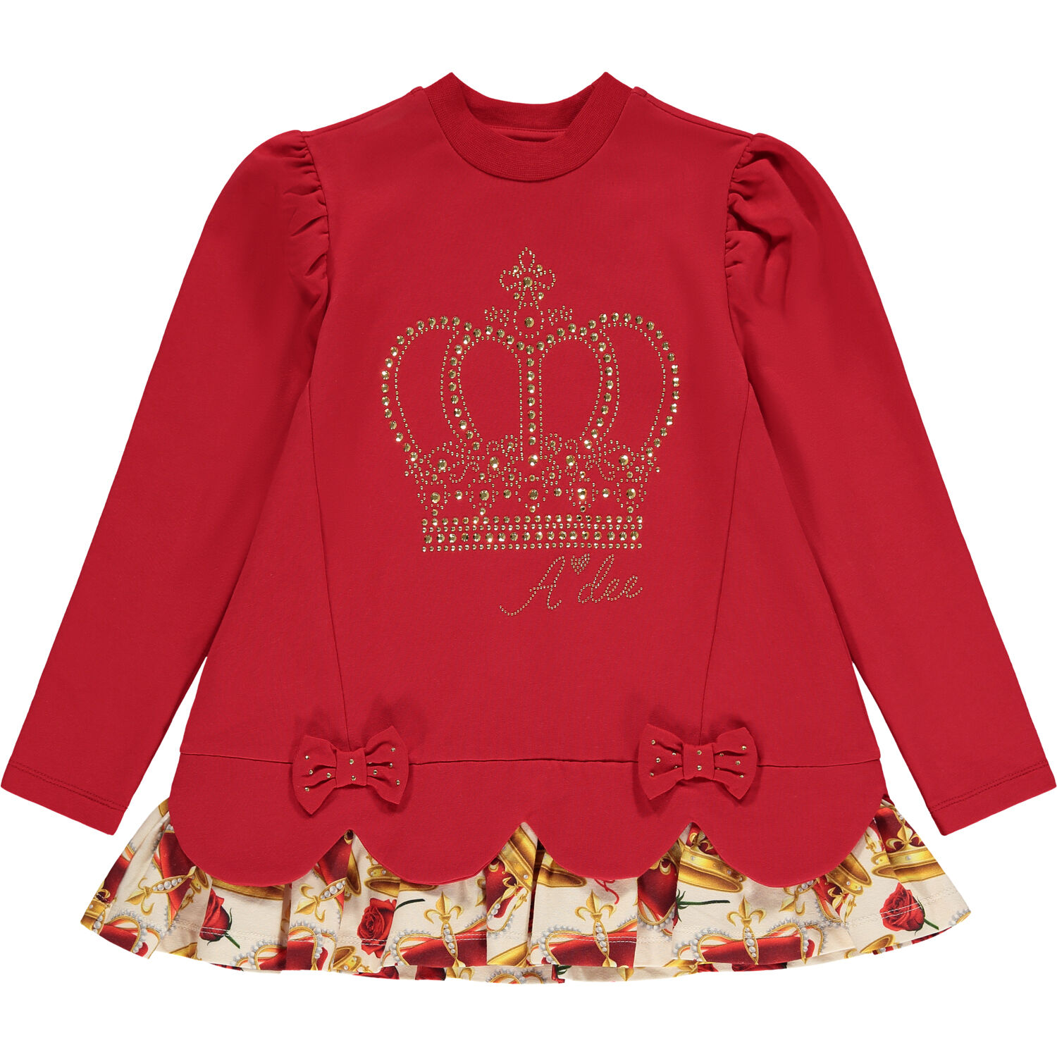 Girls Red & Ivory Crown Leggings Set, 1, hi-res image number null