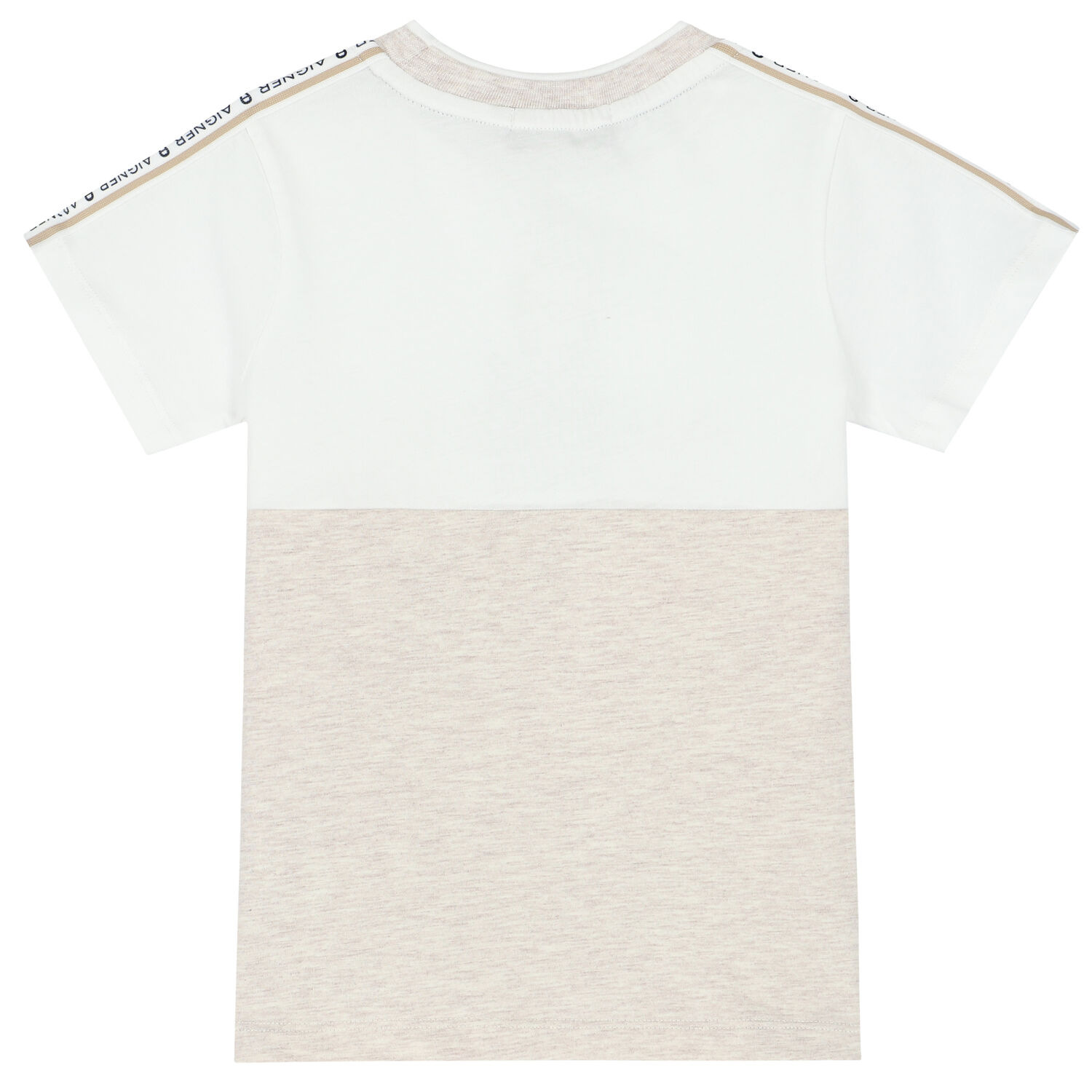 Boys White & Beige Logo T-Shirt, 1, hi-res image number null