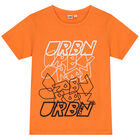 Boys Orange & Black Shorts Set, 3, hi-res