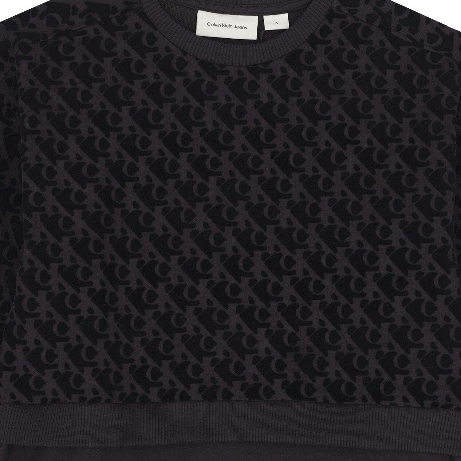 Girls Black Logo Dress, 1, hi-res