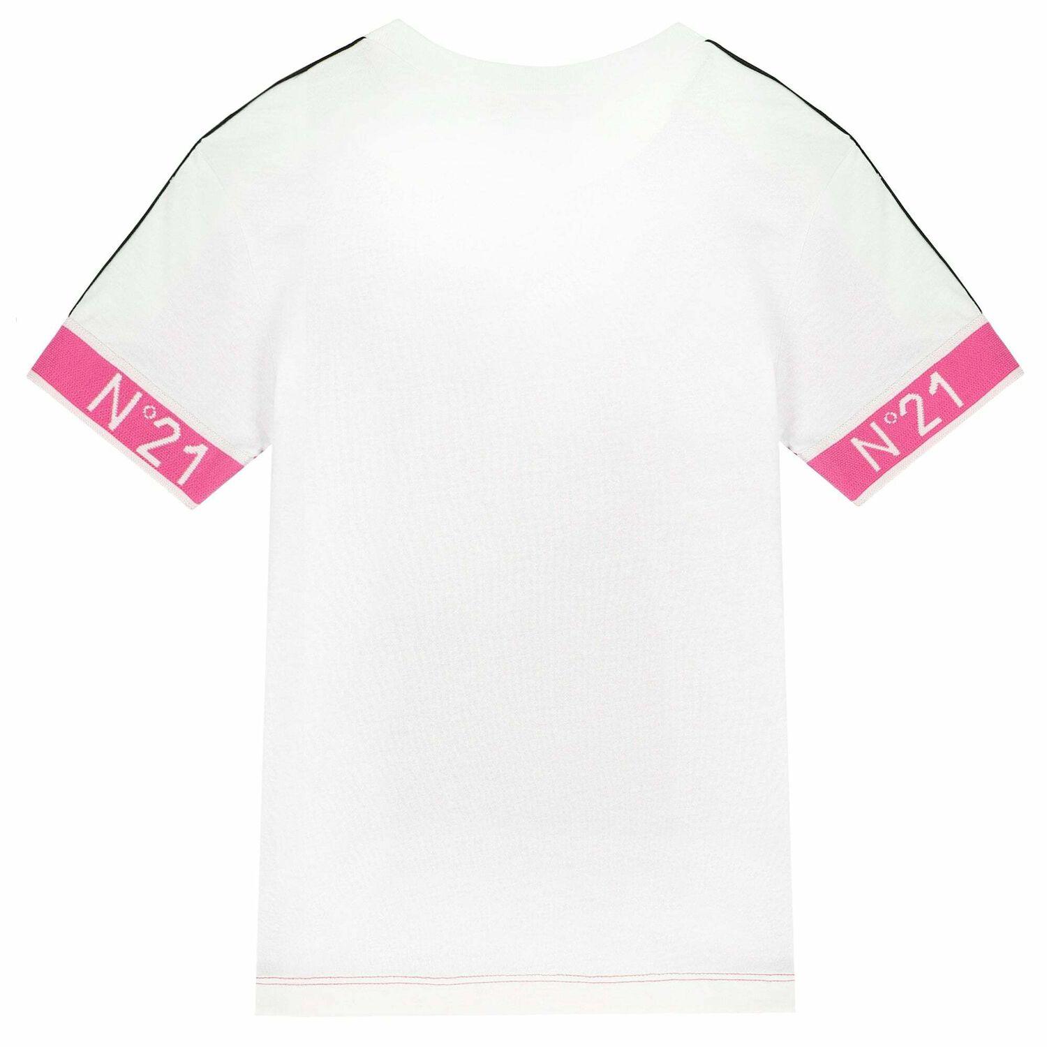Girls Pink & White T-shirt, 1, hi-res image number null