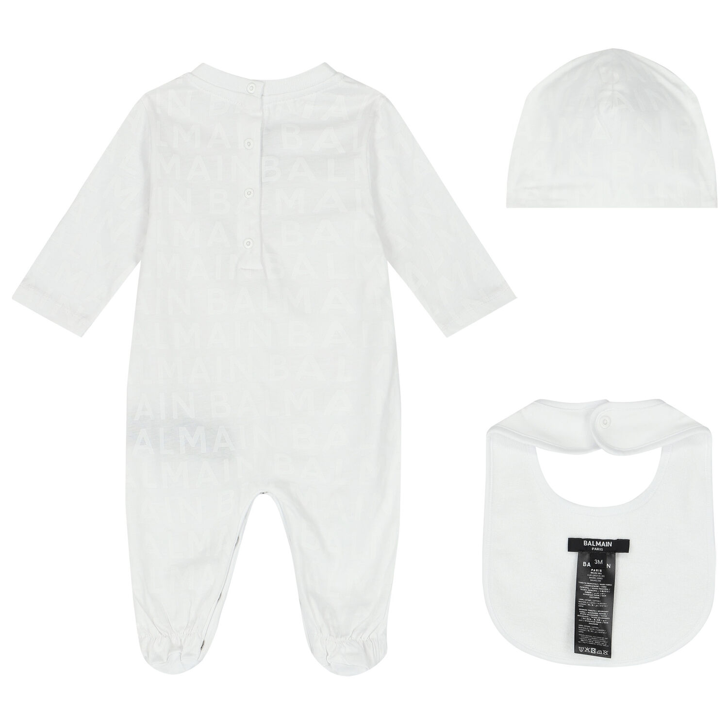 White & Gold Logo Babygrow Gift Set, 1, hi-res