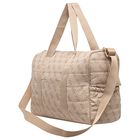 Beige Logo Quilted Baby Changing Bag, 1, hi-res