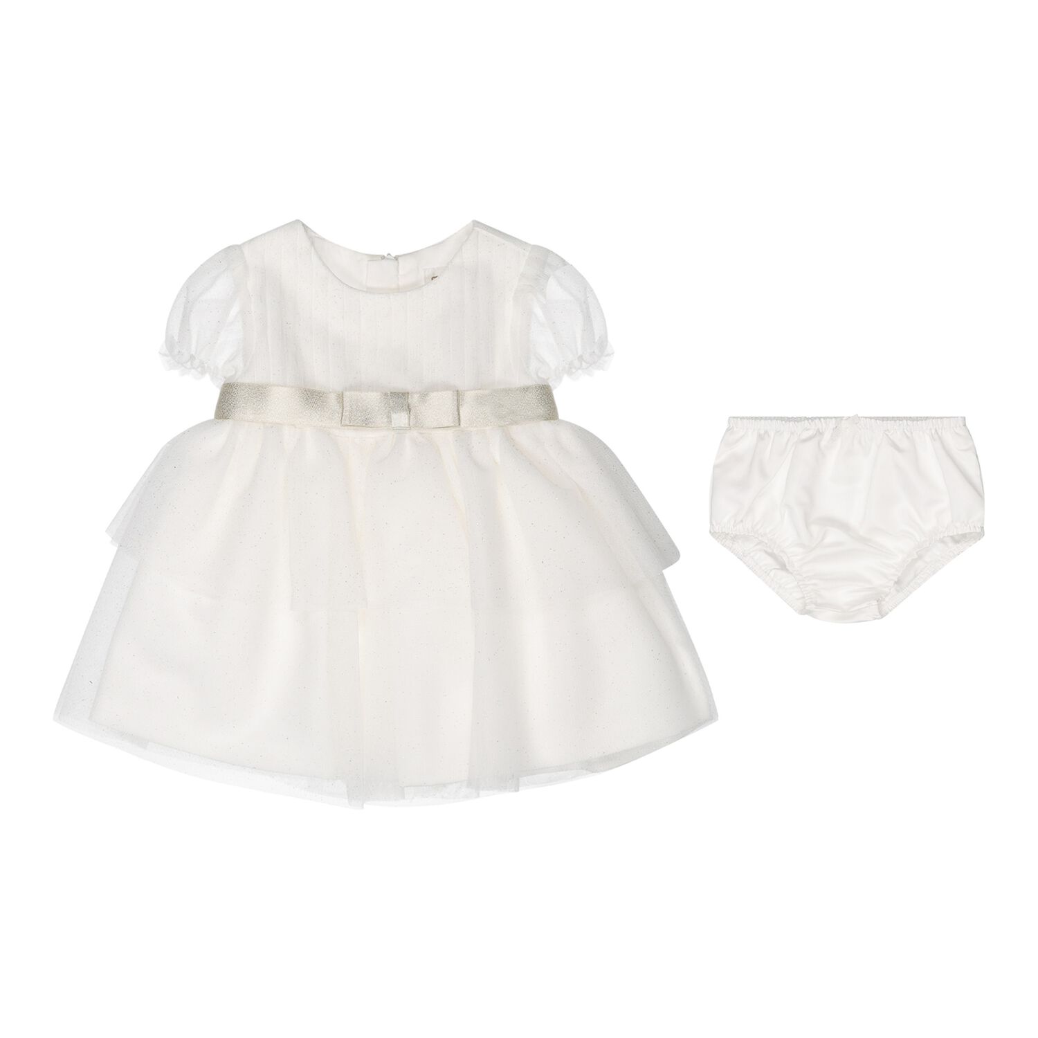 Baby Girls Ivory Tulle Dress Set, 1, hi-res