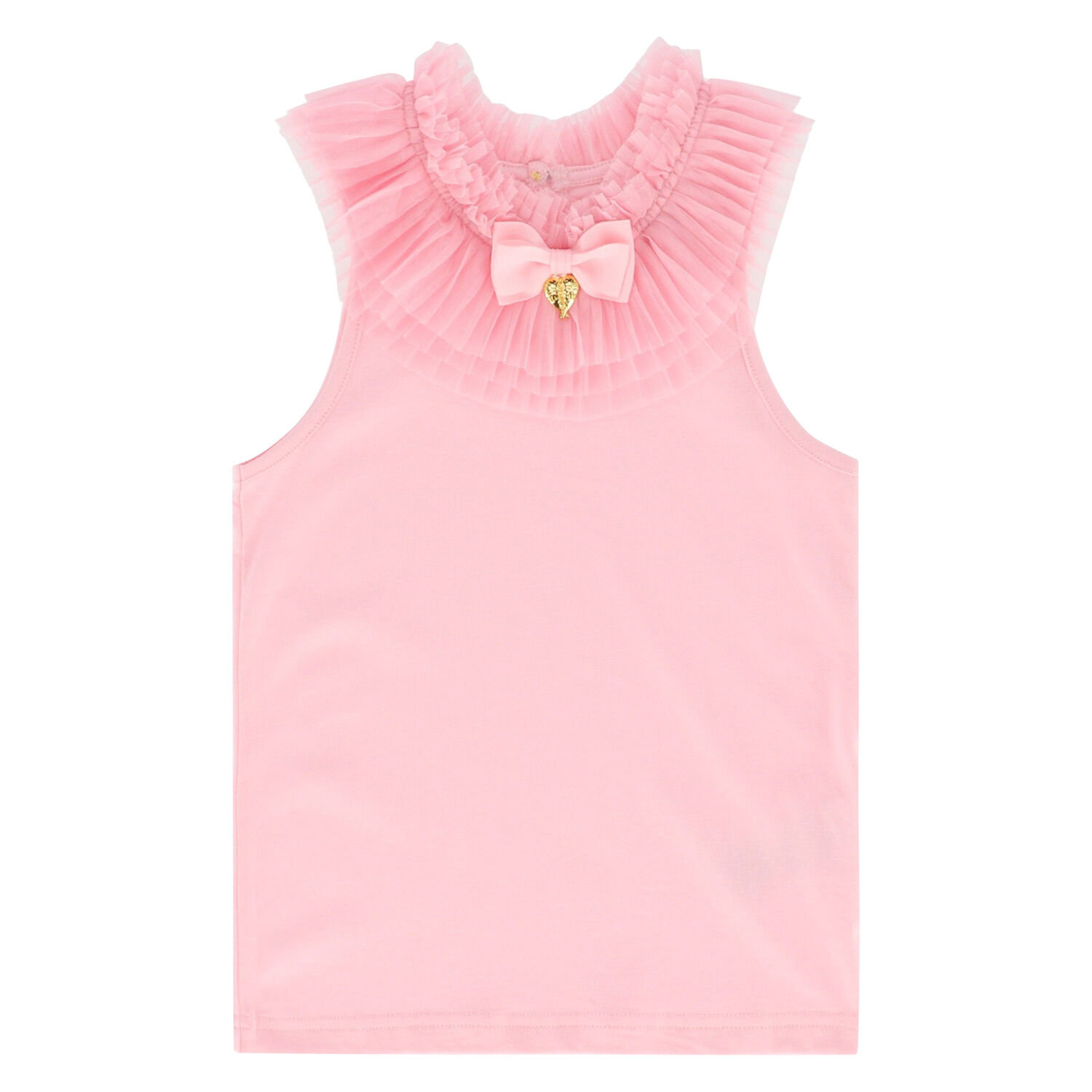 Girls Pink Tulle Top, 1, hi-res