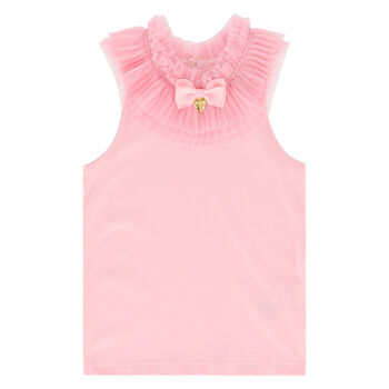 Girls Pink Tulle Top