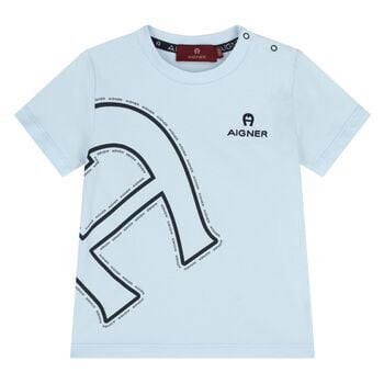 Younger Boys Blue Logo T-Shirt 