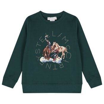 Boys Green Horse Logo Sweatshirt