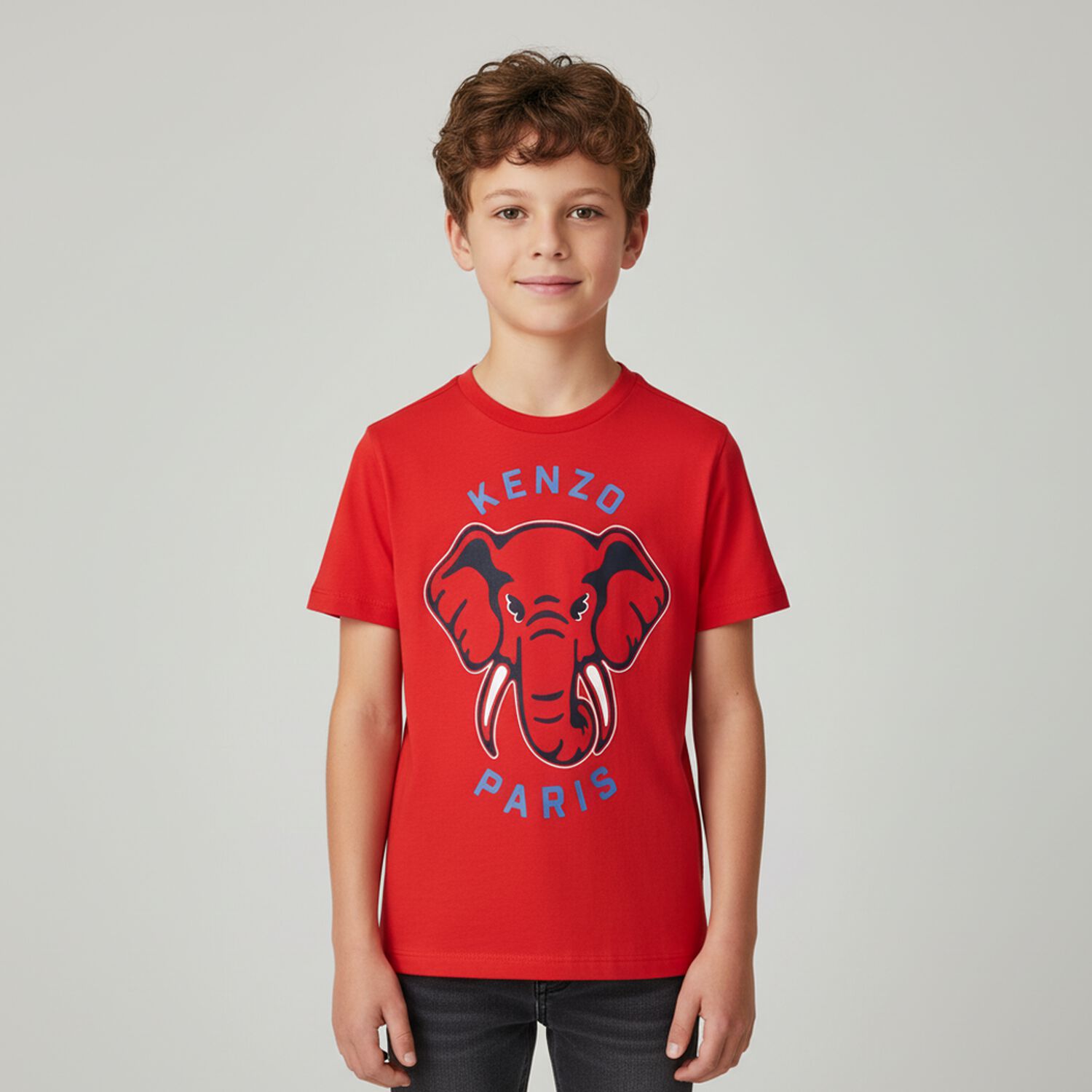 Boys Red Elephant Logo T-Shirt, 1, hi-res