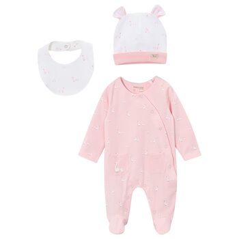 Baby Girls Pink & White Babygrow Gift Set