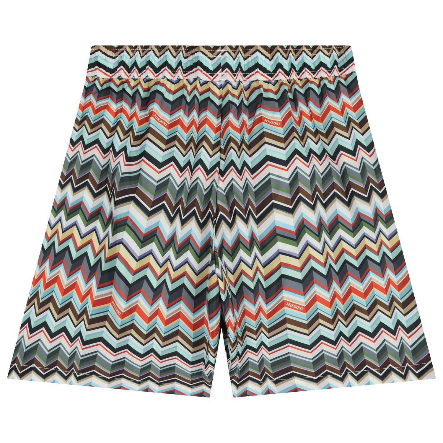 Boys Multi-Coloured Zig Zag Swim Shorts, 1, hi-res