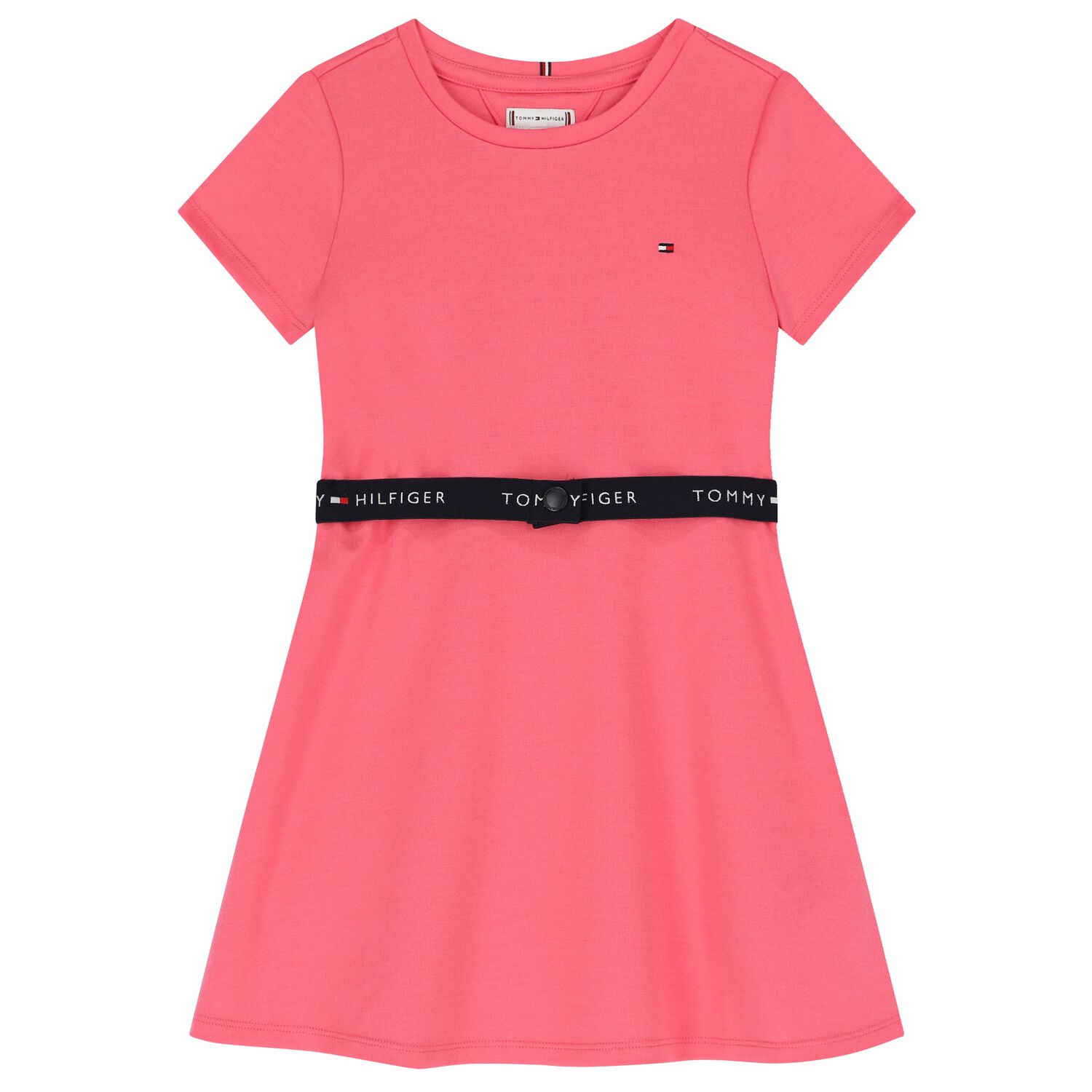 Girls Pink Logo Dress, 5, hi-res