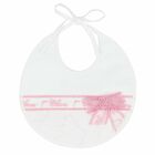 Baby Girls White & Pink Geo Map Bib, 1, hi-res