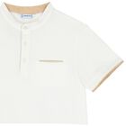 Boys White & Beige Shorts Set, 1, hi-res