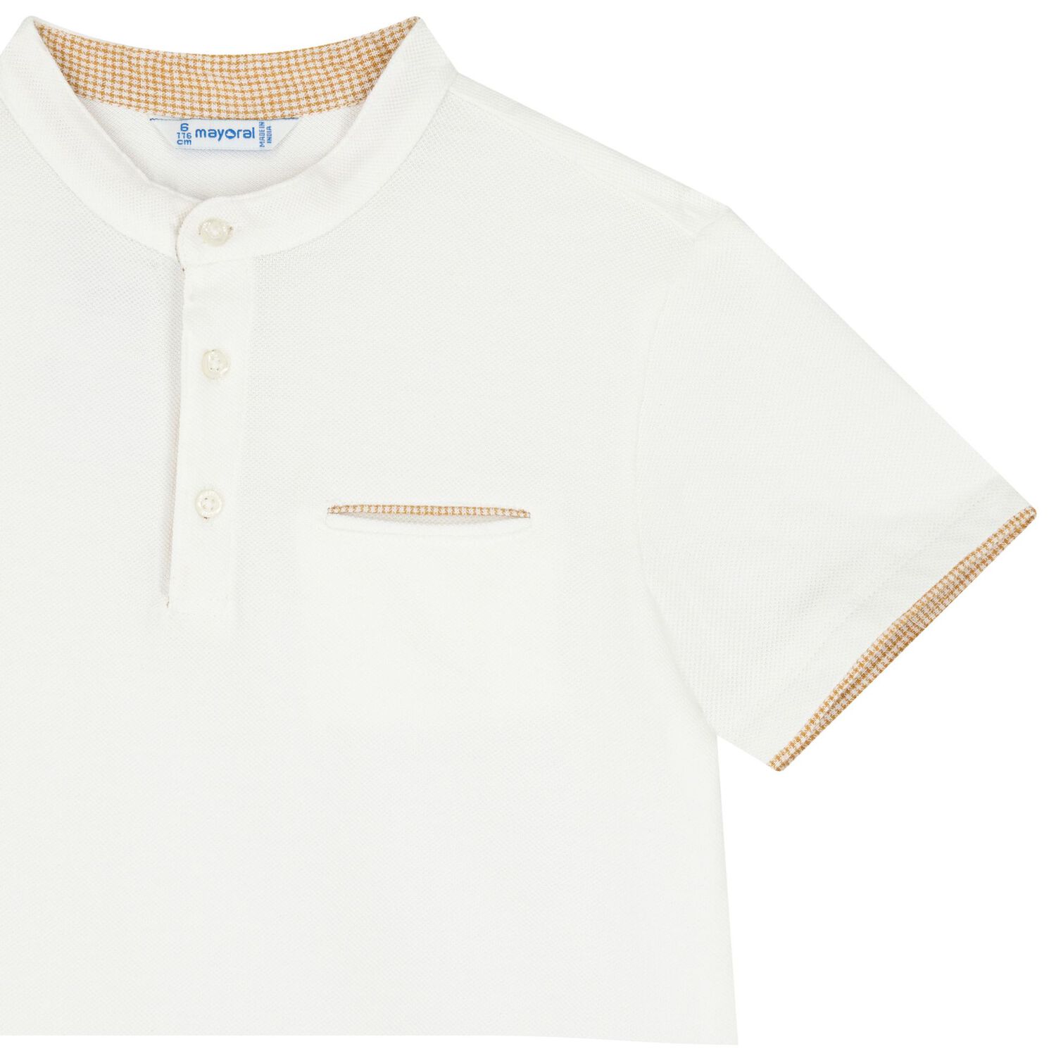 Boys White & Beige Shorts Set, 1, hi-res image number null