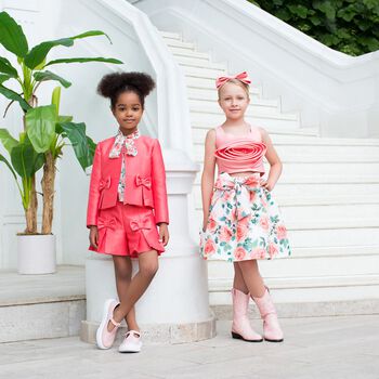 Girls Coral Bow Headband