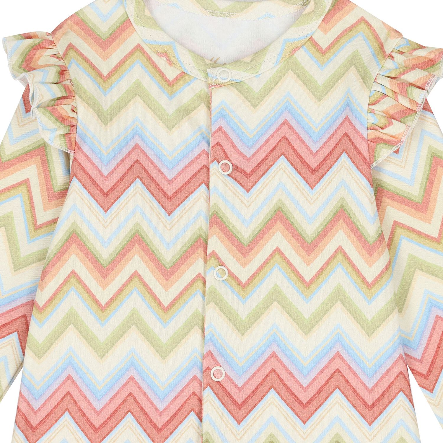 Baby Girls Multi-Coloured Zig Zag Babygrow, 1, hi-res