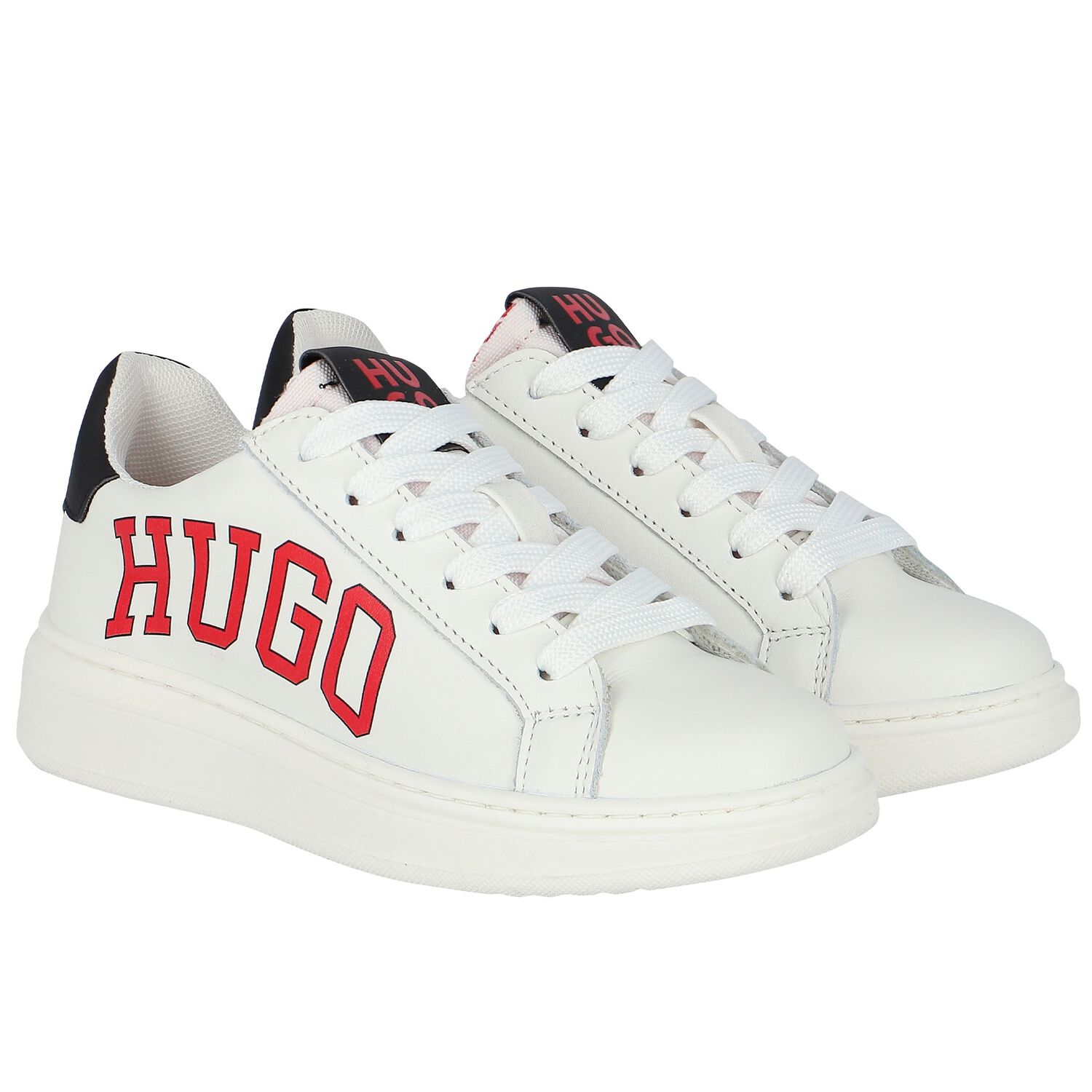 Boys White Logo Trainers, 1, hi-res image number null