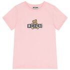 Girls Pink Teddy Bear Logo T-Shirt, 5, hi-res