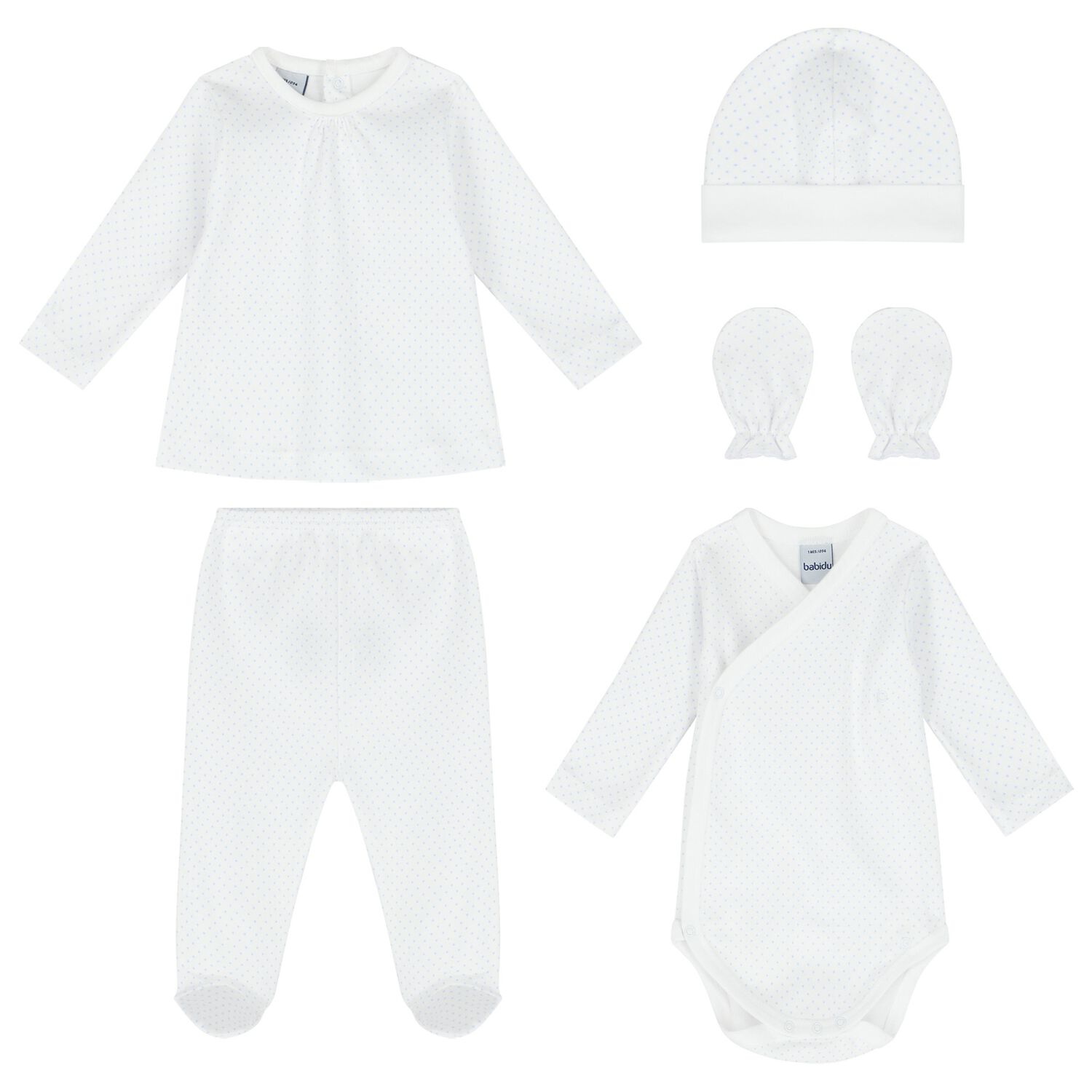 White & Blue Dots Baby Gift Set, 3, hi-res image number null