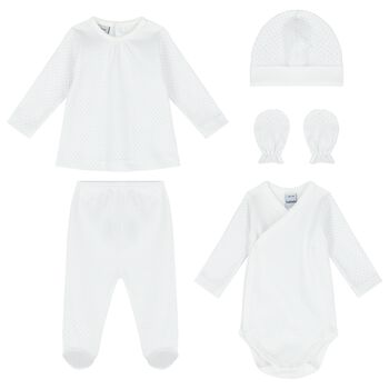 White & Blue Dots Baby Gift Set