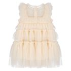 Baby Girls Ivory Tiered Tulle Dress Set, 1, hi-res
