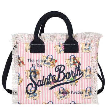 Girls White & Pink Logo Tote Bag