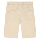 Boys Beige Logo Shorts, 2, hi-res