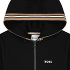 Boys Black Logo Tracksuit, 1, hi-res