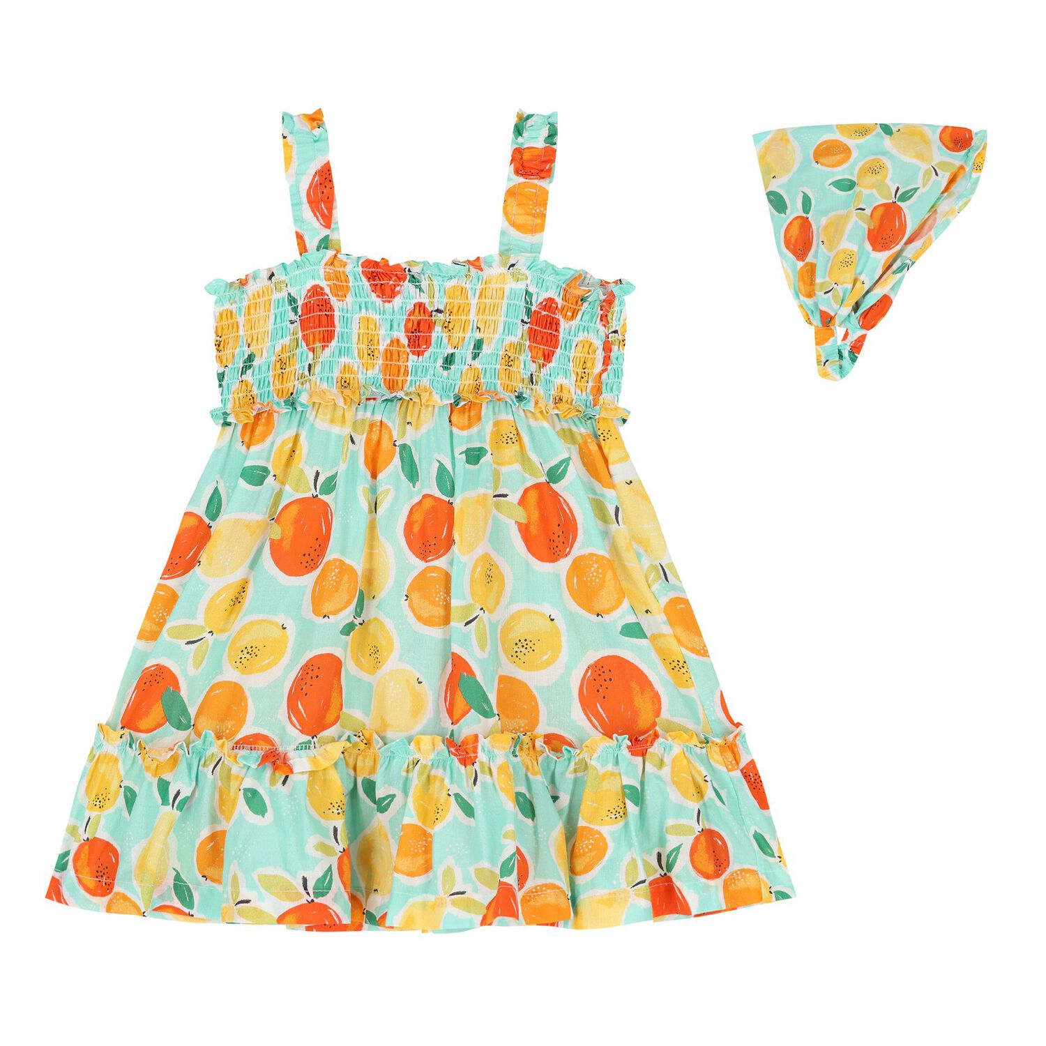 Younger Girls Green Fruits Dress Set, 1, hi-res image number null