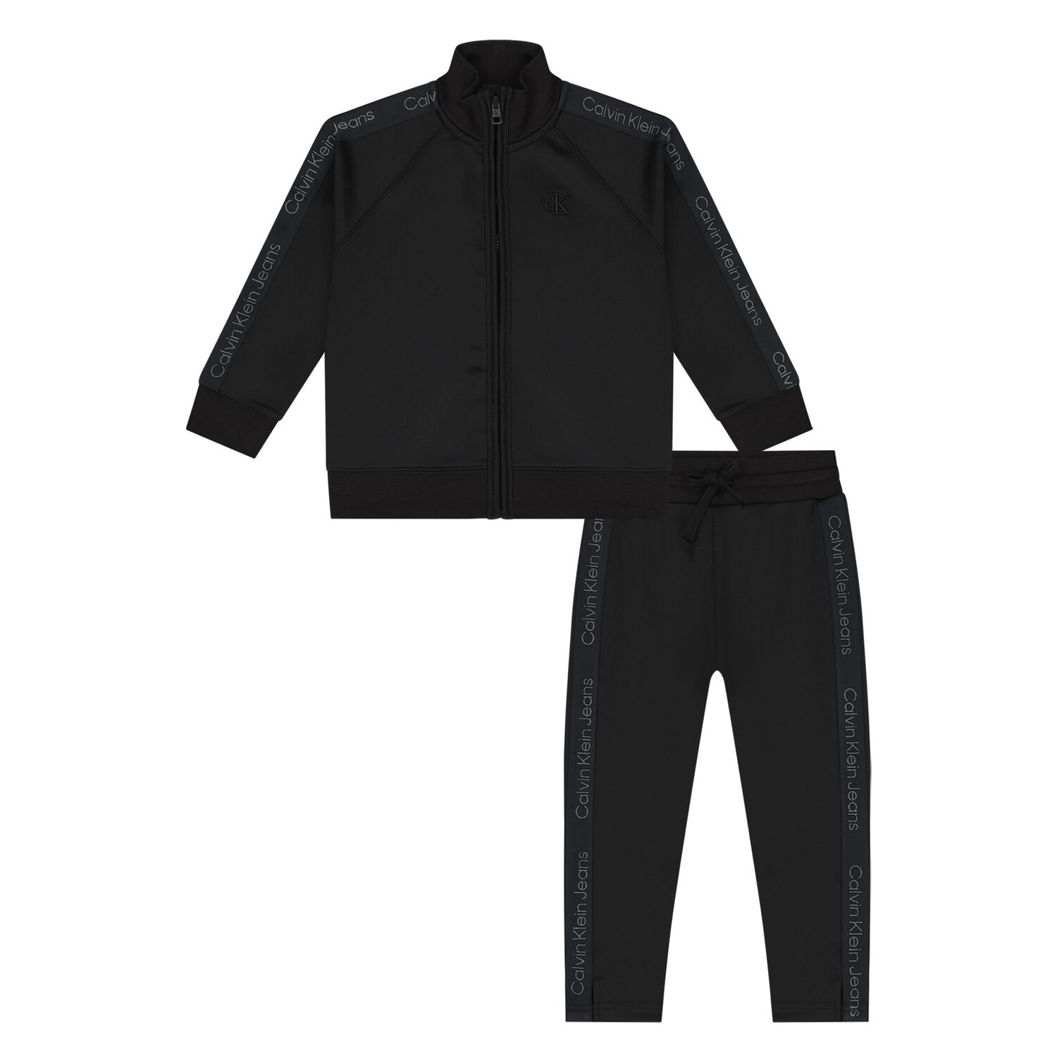 Younger Boys Black Logo Tracksuit, 1, hi-res