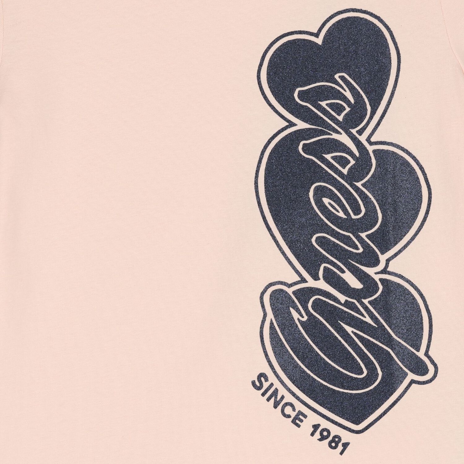 Girls Pink Glittery Heart Logo T-Shirt, 1, hi-res
