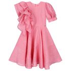 Girls Pink Ruffle Dress, 1, hi-res