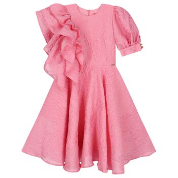 Girls Pink Ruffle Dress