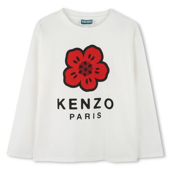 Ivory Boke Flower Logo Long Sleeve Top