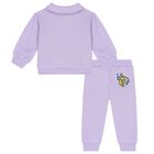 Younger Girls Purple Logo Tracksuit, 1, hi-res