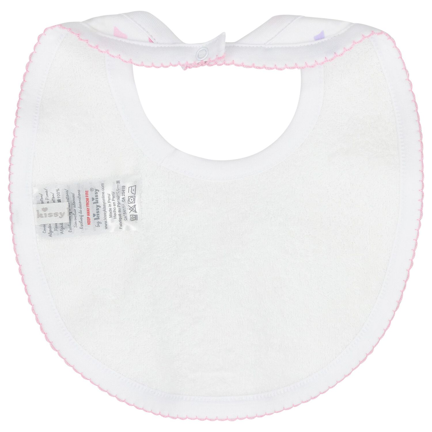 Baby Girls White Billowy Bows Bib, 1, hi-res image number null